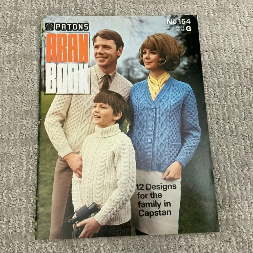 Lot 7 Vintage Knitting Crochet Pattern Books Womens Mens Bernat Bucilla Patons